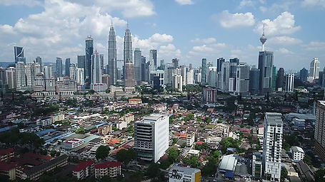 Aerial view over the skyline of Kuala Lumpur, Malaysia